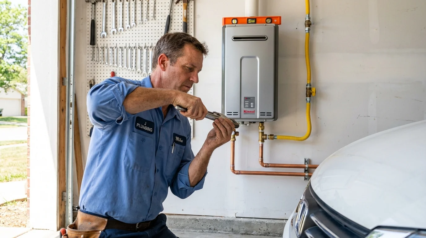 Tankless water heater installation by a Johns Plumbing LLC plumber in Rushville